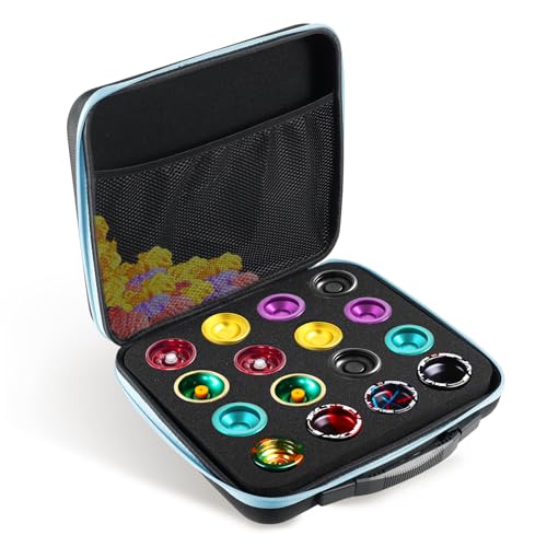 Yoyo Aufbewahrungstasche Yoyo Ball Etui Mit Tragegriff für Zubehör Und Spielzeuge Robuste Und Leichte Tasche für Unterwegs Und Zuhause(Blau Schwarz-1-16 Löcher) von BOBASH