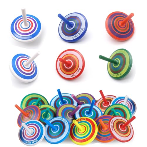 15 Kreisel für Kinder, Regale aus Holz, als Geschenk für Kindergeburtstagsfeiern oder für Gäste, kleine Geschenke (zufällige Farbe) von BOBOZHONG