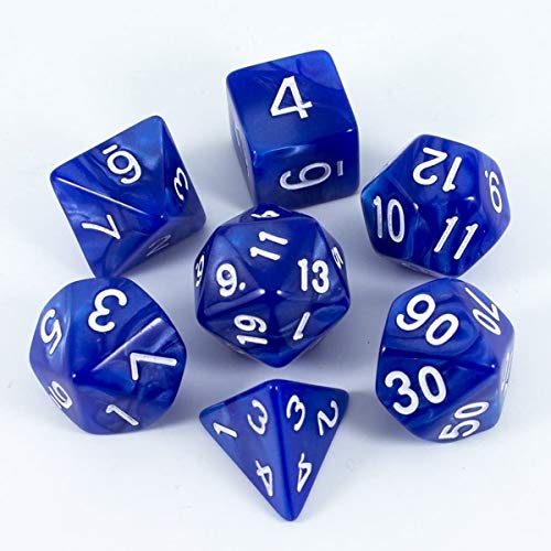 BOBOZHONG Polyedrische Würfel,7pcs DND Würfel Set Layered Polyhedral D & D Würfel für Dungeons and Dragons RPG MTG Tischspiele（Blau von BOBOZHONG