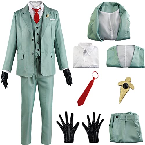 BOBT Spy X Family Kostüm, Anime Spy X Family Anya Forger Cosplay Kostüm, Anime Spy X Family Cosplay Kostüm, Anya Forger Cosplay Kostüm mit Zubehör, Kleider Halloween Uniform Outfits von BOBT