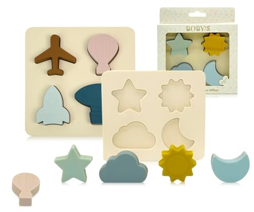 BOBY´S Montessori Silikonpuzzle für Baby & Kinder ab 1 Jahr Motorik-Silikon-Spielzeug pädagogisch als Geschenk - Kinderspielzeug Puzzle Steckspiel nachhaltig, BPA-frei, schadstofffrei (Himmel-Motiv) BOBY´S Montessori Silikonpuzzle für Baby & Kinder ab 1 Jahr Motorik-Silikon-Spielzeug pädagogisch als Geschenk - Kinderspielzeug Puzzle Steckspiel nachhaltig, BPA-frei, schadstofffrei (Himmel-Motiv) von BOBY´S