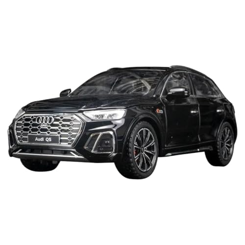 BOFSMXXNP Druckguss Auto 1:24 for Audi Q5 SUV Legierung Automodell Druckguss Metall Auto Automodell Hohe Simulation Sound Und Licht Sammlung Miniatur-Automodell(Black) von BOFSMXXNP