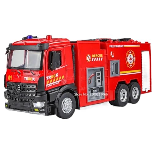 BOFSMXXNP Druckguss Auto 1:24 for Feuerwehrauto Druckguss-Automodell Mit Offener Tür Wassertanker Licht Musik Leiter Feuerwehrautomodell Miniatur-Automodell(A3102 Water Tanker) von BOFSMXXNP