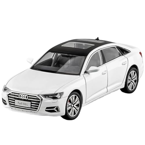 BOFSMXXNP Druckgussmodelle 1:24 for Audi A6 Legierungsauto Druckgussauto Automodell Sound Und Licht Pullback-Auto Maßstab Automodell Sammlungsmodelle(White) von BOFSMXXNP