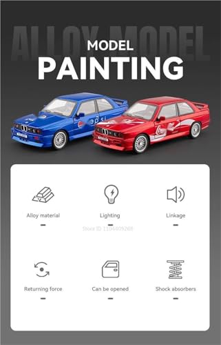 BOFSMXXNP Druckgussmodelle 1:24 for BMW M3 Lackierte Rennstreckenversion Automodell Legierung Druckguss Stoßdämpfendes Sportwagen-Modellauto Sammlungsmodelle(Painting Blue) von BOFSMXXNP
