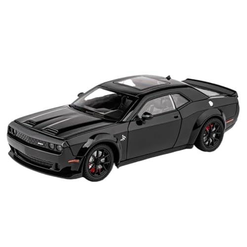 BOFSMXXNP Druckgussmodelle 1:24 for Dodge Challenger Druckguss-Modellauto Aus Metall Mit Pullback Und Ton- Und Lichtmaßstab Sammlungsmodelle(Black) von BOFSMXXNP