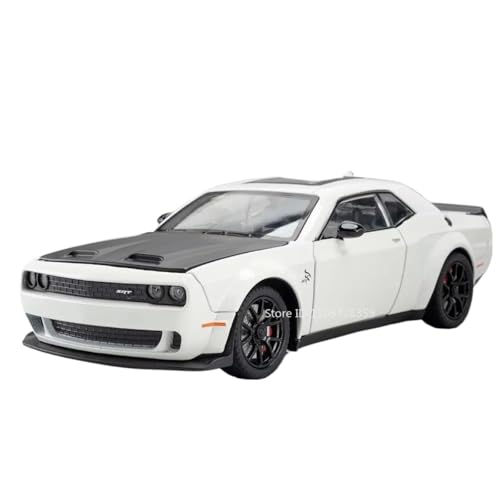 BOFSMXXNP Druckgussmodelle 1:24 for Dodge Challenger SRT Charger Modell Legierung Druckguss Sound Und Licht Pull Back Tür Simulation Sammlungsmodelle(Challenger White) von BOFSMXXNP