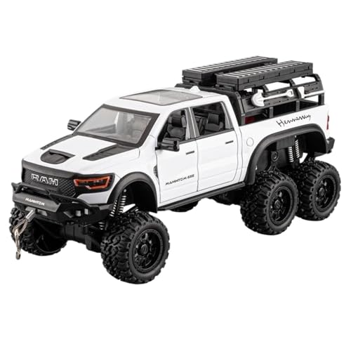 BOFSMXXNP Druckgussmodelle 1:24 for Dodge Mammoth RAM 1000 Pickup Truck Metalllegierung Druckguss Modellauto Sound Und Licht Pull Back Sammlungsmodelle(White Box) von BOFSMXXNP