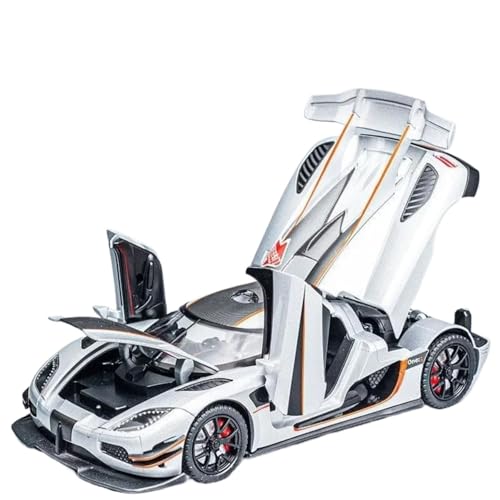 BOFSMXXNP Druckgussmodelle 1:24 for Koenigsegg ONE 1 Automodell Druckgussmetall Sportwagenmodell Simulation Ton Und Licht Sammlungsmodelle(Sliver) von BOFSMXXNP