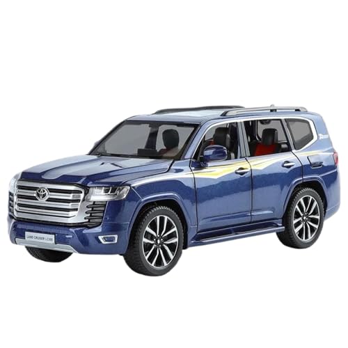 BOFSMXXNP Druckgussmodelle 1:24 for Land Cruiser LC300 Geländewagen Legierung Automodell Sound Und Licht Pullback Modellauto Sammlungsmodelle(Blue) von BOFSMXXNP