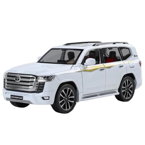 BOFSMXXNP Druckgussmodelle 1:24 for Land Cruiser LC300 Geländewagen Legierung Automodell Sound Und Licht Pullback Modellauto Sammlungsmodelle(White) von BOFSMXXNP