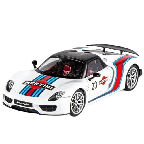 Modellauto im Maßstab 1:18 for Nissan GTR Skyline S15 918 Martini Automodell Musik Licht Stoßdämpfung Legierung Druckgussmodell Fertiges Automodell(918 White) von BOFSMXXNP