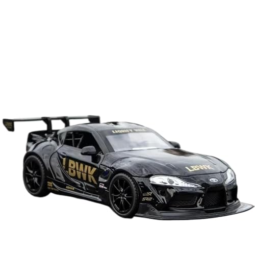 Modellauto im Maßstab 1:22 for Toyota Supra Automodell Legierung Druckguss Metall Sound Und Licht Fertiges Automodell(Black) von BOFSMXXNP