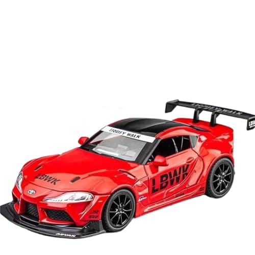 Modellauto im Maßstab 1:22 for Toyota Supra Rennwagenmodell Legierung Druckguss Metall Automodell Hohe Simulation Sound Und Licht Fertiges Automodell(Red-Boxed) von BOFSMXXNP