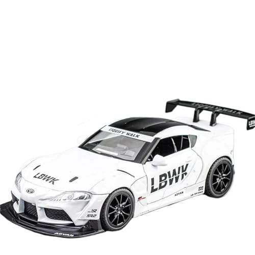 Modellauto im Maßstab 1:22 for Toyota Supra Rennwagenmodell Legierung Druckguss Metall Automodell Hohe Simulation Sound Und Licht Fertiges Automodell(White-Boxed) von BOFSMXXNP