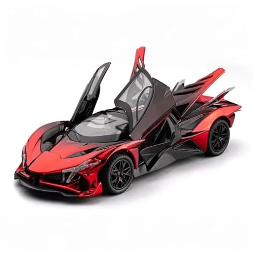 Modellauto im Maßstab 1:24 Apollo Project EVO Galvanisiertes Sportwagenmodell Aus Legierung, Druckgussmetall, Sound Und Licht, Rückzug Fertiges Automodell(Red Box) von BOFSMXXNP