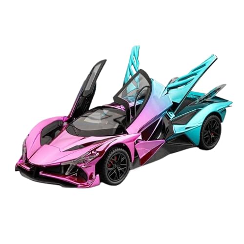 Modellauto im Maßstab 1:24 for Apollo EVO IE Legierungsmodell Sportwagen Druckguss Autotür Kann Geöffnet Werden Ton Und Licht Pullback-Auto Fertiges Automodell(EVO Blue) von BOFSMXXNP