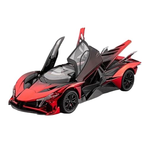 Modellauto im Maßstab 1:24 for Apollo EVO IE Legierungsmodell Sportwagen Druckguss Autotür Kann Geöffnet Werden Ton Und Licht Pullback-Auto Fertiges Automodell(EVO Red) von BOFSMXXNP