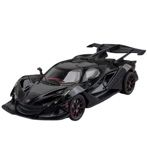 Modellauto im Maßstab 1:24 for Apollo EVO IE Legierungsmodell Sportwagen Druckguss Autotür Kann Geöffnet Werden Ton Und Licht Pullback-Auto Fertiges Automodell(IE Black) von BOFSMXXNP