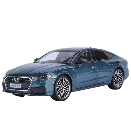 Modellauto im Maßstab 1:24 for Audi A7 Modell Druckgusslegierung Fahrzeug Miniatur Pullback Sound Und Licht Tür for Öffnen Fertiges Automodell(Blue with Box) von BOFSMXXNP