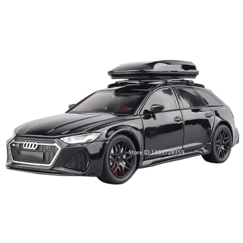 Modellauto im Maßstab 1:24 for Audi RS6 RS7 Miniatur-Modellauto Druckgusslegierung Sound Und Licht Autotür Kann Hinten Geöffnet Werden Fertiges Automodell(RS6 Black) von BOFSMXXNP