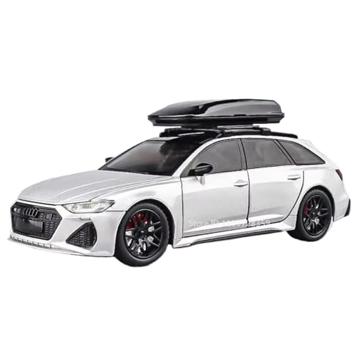 Modellauto im Maßstab 1:24 for Audi RS6 RS7 Miniatur-Modellauto Druckgusslegierung Sound Und Licht Autotür Kann Hinten Geöffnet Werden Fertiges Automodell(RS6 Silver) von BOFSMXXNP