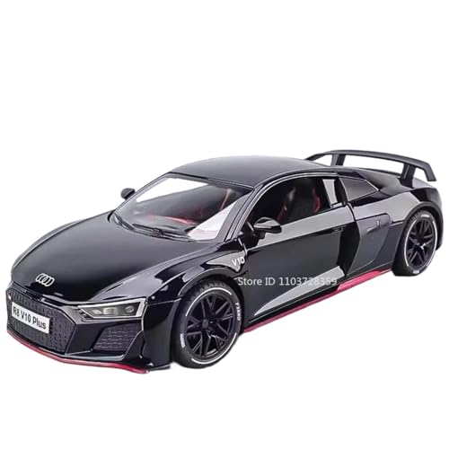 Modellauto im Maßstab 1:24 for Audi RS7 R8 V10 Plus Miniatur-Modellauto Aus Druckgusslegierung, Sound- Und Lichttüren Können Geöffnet Werden Fertiges Automodell(R8 Black) von BOFSMXXNP