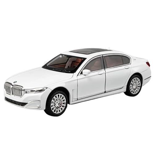 Modellauto im Maßstab 1:24 for BMW 760LI Miniatur-Automodell Mit Heckzug-Sound Und Licht Fertiges Automodell(White with Box) von BOFSMXXNP