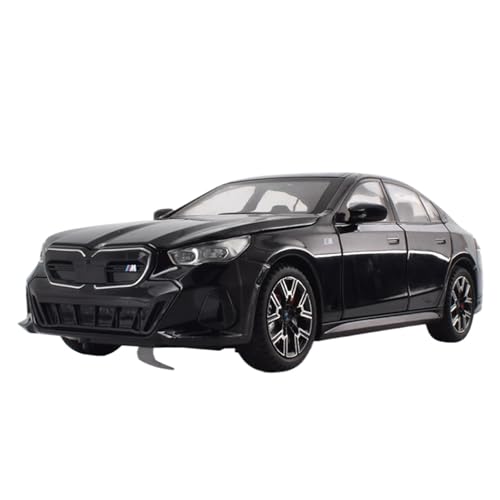 Modellauto im Maßstab 1:24 for BMW I5 M60 Xdrive Power Legierung Druckguss Metall Modell Sound Und Licht Pull Back Modell Ornamente Fertiges Automodell(Black Box) von BOFSMXXNP