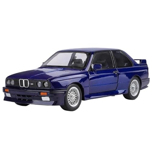 Modellauto im Maßstab 1:24 for BMW M3 E30 IM Legierung Mini Auto Druckguss Metall Maßstab Auto Modell Sound Und Licht Simulation Fertiges Automodell(Blue Box) von BOFSMXXNP