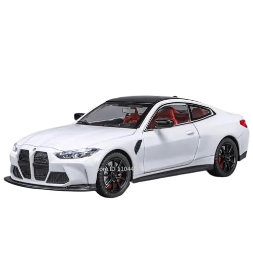 Modellauto im Maßstab 1:24 for BMW M3 M4 Modell Legierung Druckguss Autotür Kann Geöffnet Werden Miniaturmodell Mit Ton Und Licht Fertiges Automodell(M4 White) von BOFSMXXNP