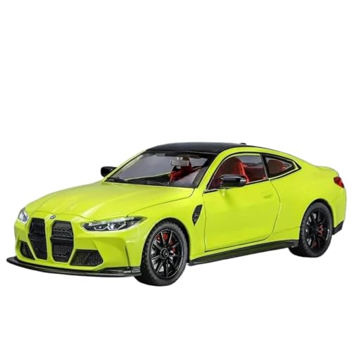 Modellauto im Maßstab 1:24 for BMW M4 IM Legierungssportwagen Druckgussmetall Maßstab Automodell Sound- Und Lichtsimulationssammlung Fertiges Automodell(Green with Box) von BOFSMXXNP