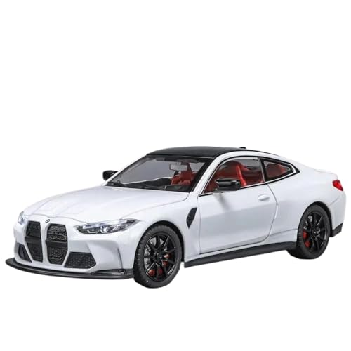 Modellauto im Maßstab 1:24 for BMW M4 IM Legierungssportwagen Druckgussmetall Maßstab Automodell Sound- Und Lichtsimulationssammlung Fertiges Automodell(White with Box) von BOFSMXXNP
