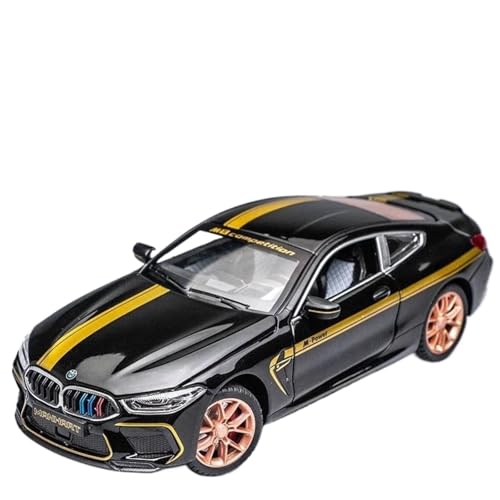 Modellauto im Maßstab 1:24 for BMW M8 MH8 800 MANHART Legierungsmodell Druckgussmetall Automodell Sound Und Licht Hohe Simulation Fertiges Automodell(Balck1) von BOFSMXXNP
