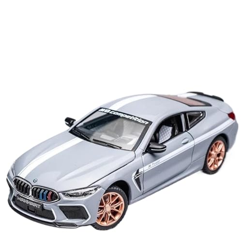 Modellauto im Maßstab 1:24 for BMW M8 MH8 800 MANHART Legierungsmodell Druckgussmetall Automodell Sound Und Licht Hohe Simulation Fertiges Automodell(Titanium1) von BOFSMXXNP