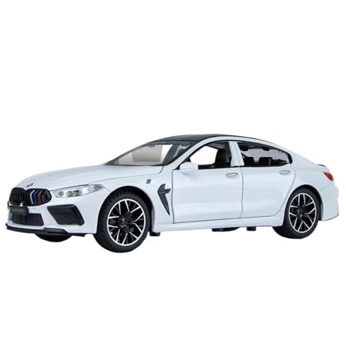 Modellauto im Maßstab 1:24 for BMW M8 MH8 800 MANHART Legierungsmodell Druckgussmetall Automodell Sound Und Licht Hohe Simulation Fertiges Automodell(White) von BOFSMXXNP