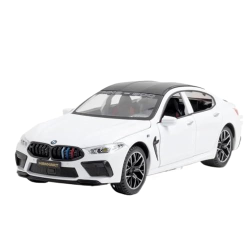 Modellauto im Maßstab 1:24 for BMW M8 MH8-800 Miniaturmodell Druckgusslegierung Pullback-Ton- Und Lichttüröffnung Fertiges Automodell(1901-171 White) von BOFSMXXNP