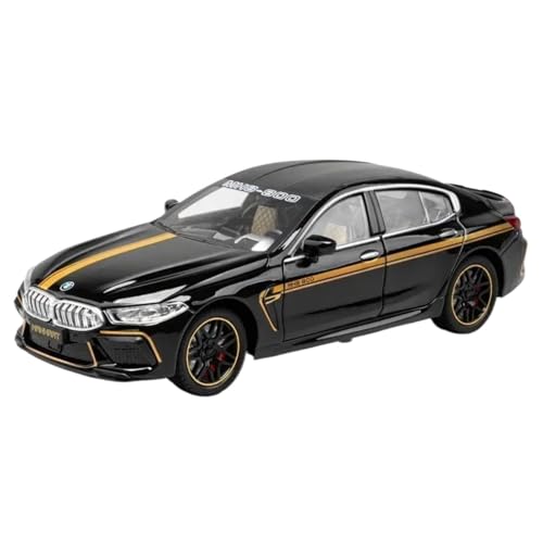 Modellauto im Maßstab 1:24 for BMW M8 MH8-800 Miniaturmodell Druckgusslegierung Pullback-Ton- Und Lichttüröffnung Fertiges Automodell(CZ24622 Black) von BOFSMXXNP