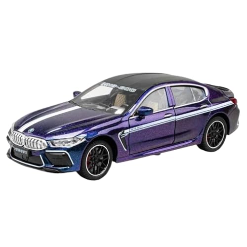 Modellauto im Maßstab 1:24 for BMW M8 MH8-800 Miniaturmodell Druckgusslegierung Pullback-Ton- Und Lichttüröffnung Fertiges Automodell(CZ24622 Purple) von BOFSMXXNP