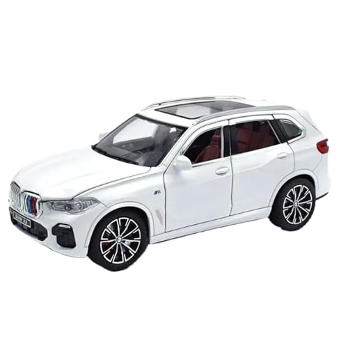 Modellauto im Maßstab 1:24 for BMW X7 X5 SUV Legierung Miniatur Modell Druckguss Auto 6 Türen Können Geöffnet Werden Sound Und Licht Pull Back Auto Fertiges Automodell(X5 White) von BOFSMXXNP