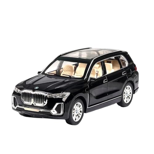 Modellauto im Maßstab 1:24 for BMW X7 X5 SUV Legierung Miniatur Modell Druckguss Auto 6 Türen Können Geöffnet Werden Sound Und Licht Pull Back Auto Fertiges Automodell(X7 Black) von BOFSMXXNP