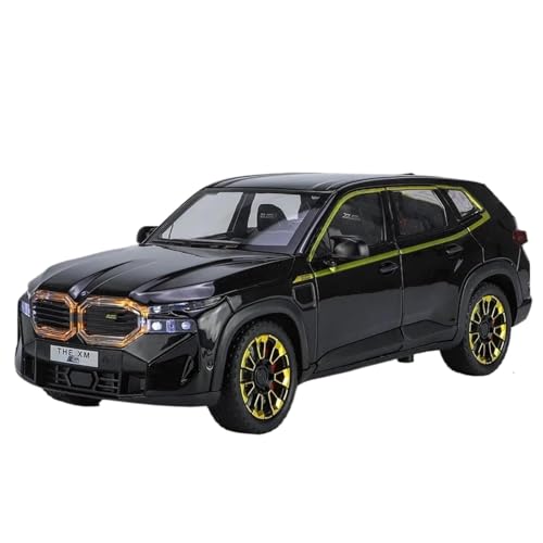 Modellauto im Maßstab 1:24 for BMW XM Alu-Automodell Druckguss-Geländewagen Mit Licht, Sound Und Rückzugsfunktion Fertiges Automodell(Black) von BOFSMXXNP