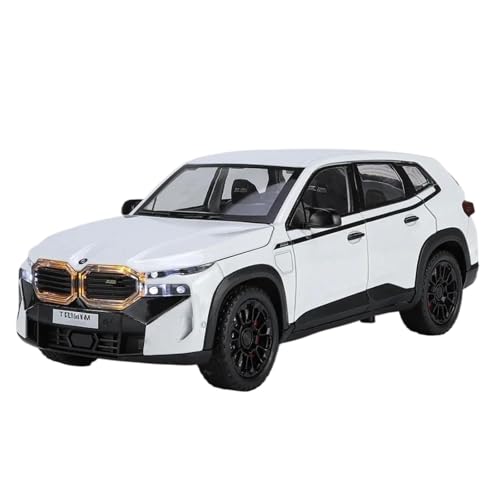 Modellauto im Maßstab 1:24 for BMW XM Alu-Automodell Druckguss-Geländewagen Mit Licht, Sound Und Rückzugsfunktion Fertiges Automodell(White) von BOFSMXXNP