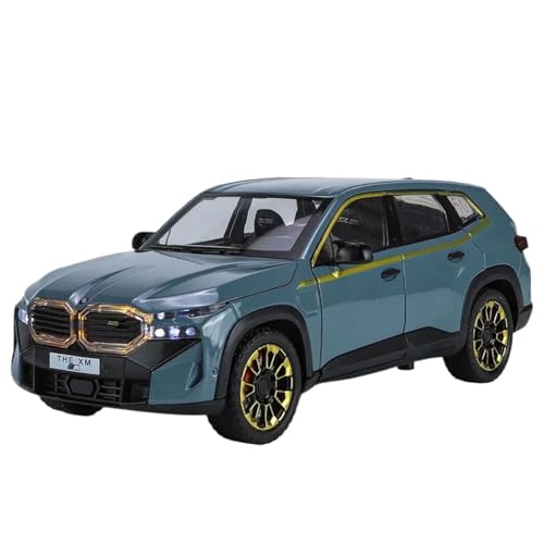 Modellauto im Maßstab 1:24 for BMW XM Legierung Automodell Druckguss Geländewagen Mit Licht, Sound Und Pullback-Funktion SUV Fertiges Automodell(Blue) von BOFSMXXNP