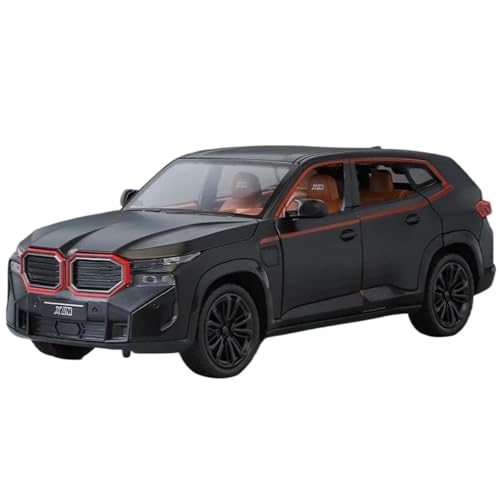 Modellauto im Maßstab 1:24 for BMW XM SUV Legierungsauto Druckgussautomodell Sound Und Licht Pullback-Auto Maßstabautomodell Fertiges Automodell(Black with Box) von BOFSMXXNP
