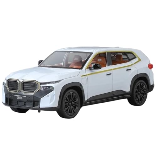 Modellauto im Maßstab 1:24 for BMW XM SUV Legierungsauto Druckgussautomodell Sound Und Licht Pullback-Auto Maßstabautomodell Fertiges Automodell(White with Box) von BOFSMXXNP