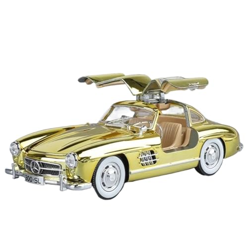 Modellauto im Maßstab 1:24 for Benz 300SL Latte Painted Modified Edition Legierung Druckgussmodell High Simulation Oldtimer Fertiges Automodell(Gold Box) von BOFSMXXNP
