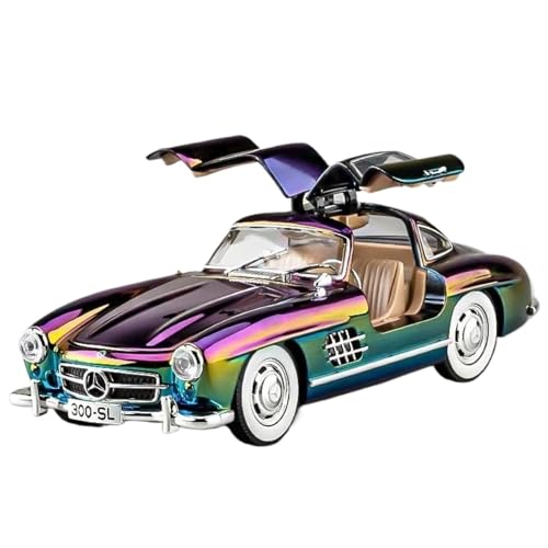 Modellauto im Maßstab 1:24 for Benz 300SL Latte Painted Modified Edition Legierung Druckgussmodell High Simulation Oldtimer Fertiges Automodell(Purple Box) von BOFSMXXNP