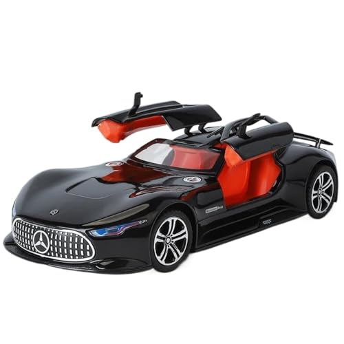 Modellauto im Maßstab 1:24 for Benz Vision GT Legierung Sportwagenmodell Druckgussmetall Rennwagen Echter Ton Und Licht Fertiges Automodell(Bright Black) von BOFSMXXNP