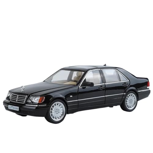 Modellauto im Maßstab 1:24 for Benz W140 320SEL Klassische Luxuslimousine Legierung Druckguss-Modellauto Sound- Und Lichtornamente Fertiges Automodell(Black with Box) von BOFSMXXNP